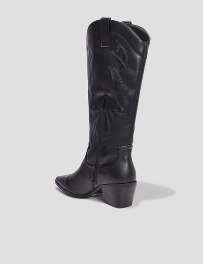 Bottes santiags bouts pointus noir femme