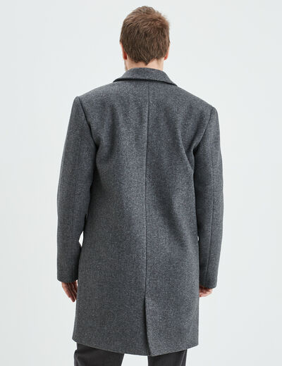 Manteau long fermeture boutonnée Creeks gris homme