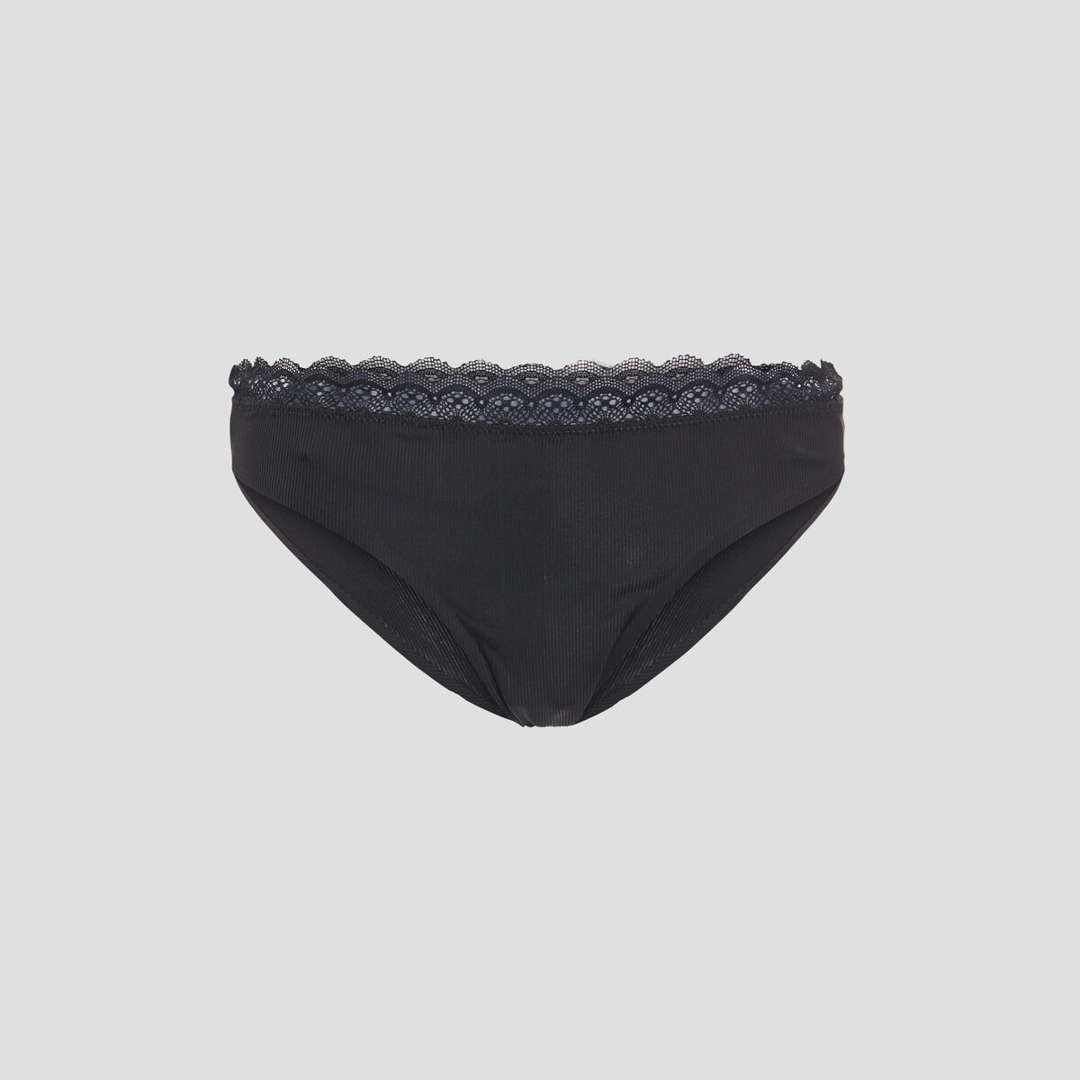 Shorty côtelé micro dentelle noir femme