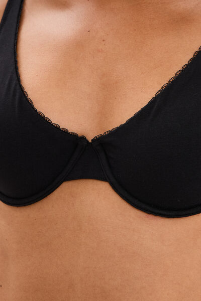Soutien-gorge foulard coton majoritaire noir femme