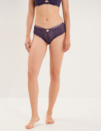 Shorty en dentelle violet femme