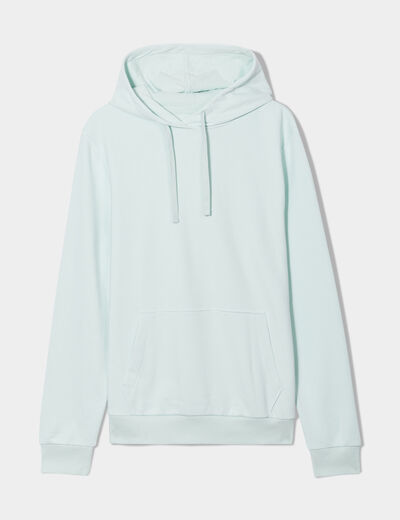 Sweat molleton à capuche hoodie vert pastel homme