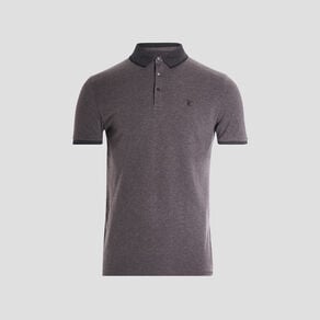 polo coton ajuste manches courtes gris fonce homme Polo coton ajusté manches courtes gris foncé homme