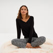 Ensemble pyjama manches longues 2 pi&egrave;ces noir femme