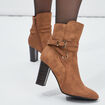 Bottines à talons à brides marron femme