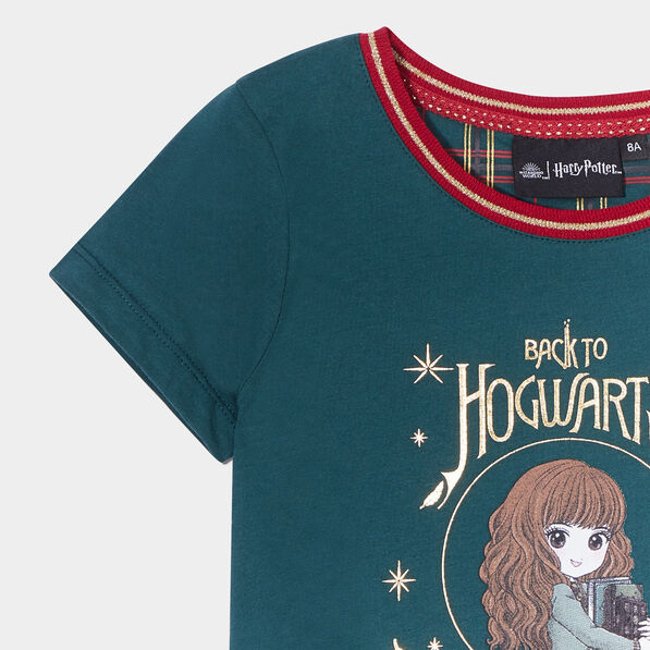 t shirt col rond harry potter hermione vert fille T-shirt col rond Harry Potter Hermione vert fille