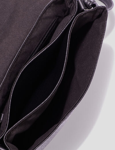 Sac en bandoulière avec rabat noir femme