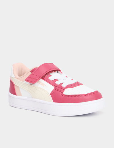 Tennis basses à scratchs Puma vieux rose fille