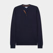 Pull col tunisien manches longues bleu marine homme