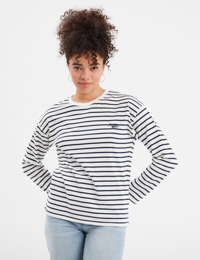 T-shirt manches longues Creeks blanc femme