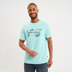 T-shirt &agrave; manches courtes droit coton bleu turquoise homme