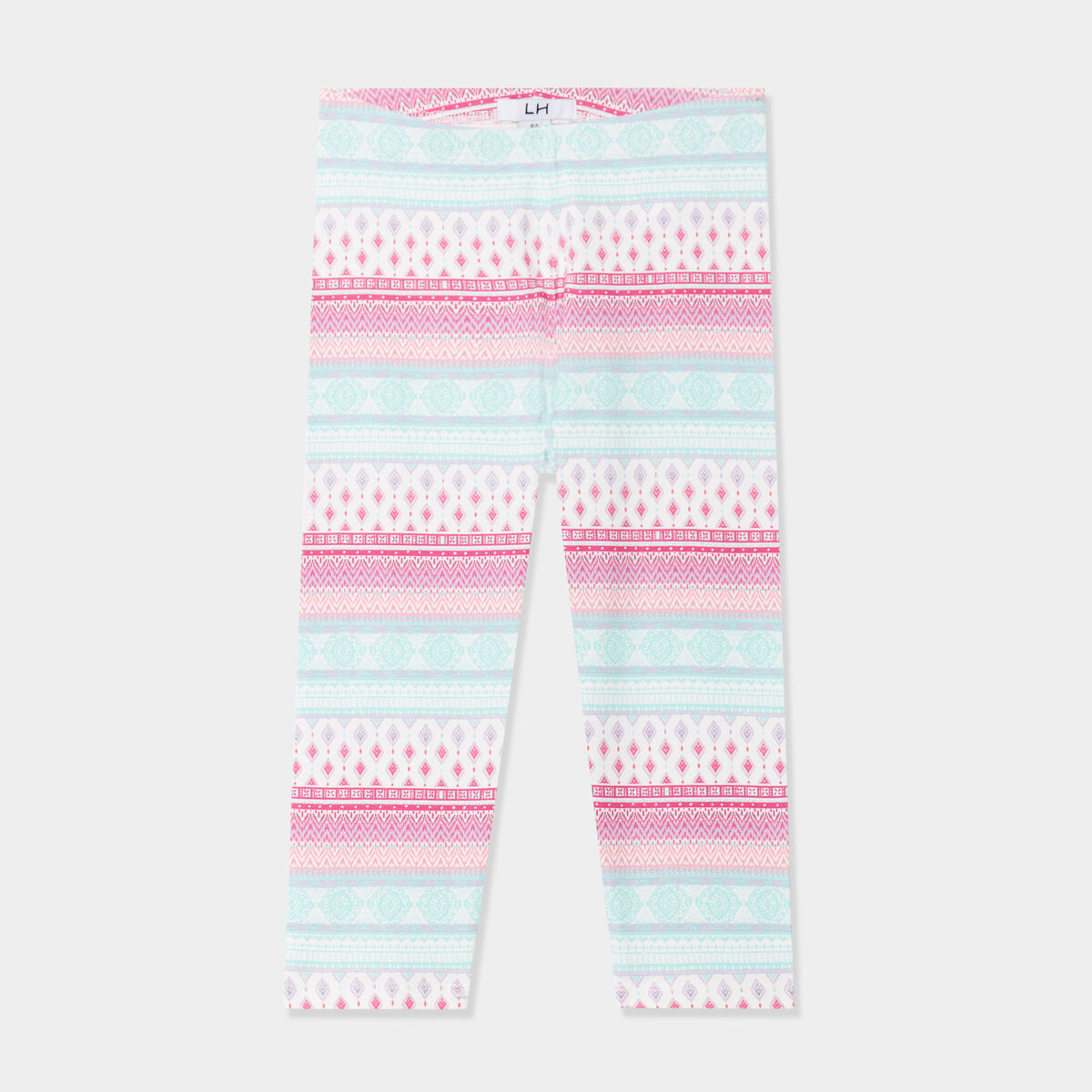 Legging 3/4 élastiqué coton blanc fille