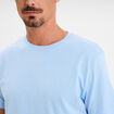 T-shirt droit en coton manches courtes bleu clair homme