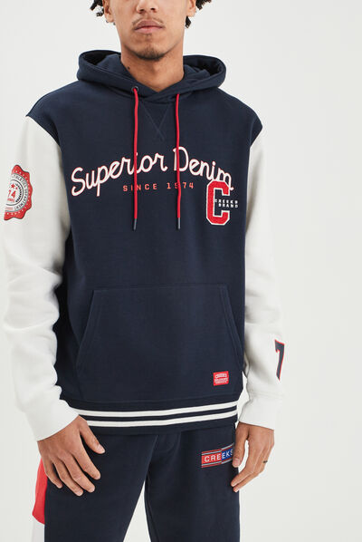 Sweat à capuche hoodie Creeks bleu marine homme