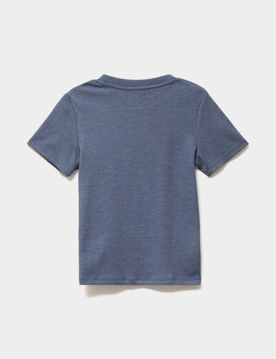 Ensemble pyjama short et t-shirt textur&eacute; bleu gris gar&ccedil;on