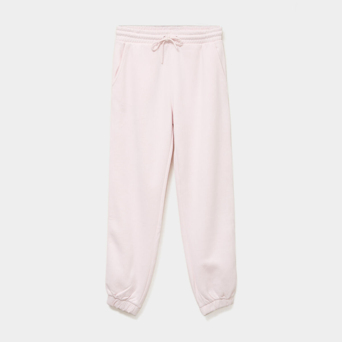 Pantalon jogging droit molleton rose clair femme