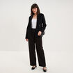 Blazer col tailleur manches longues noir femme