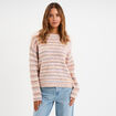 Pull droit col rond manches longues multicolore femme