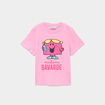 T-shirt col rond coton madame bavarde rose fille