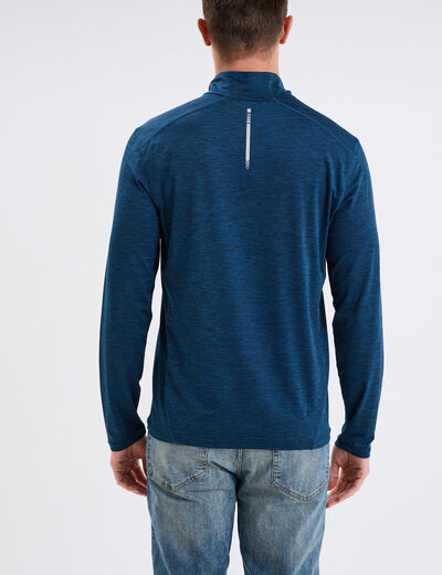 T-shirt col camionneur Trappeur bleu pétrole homme