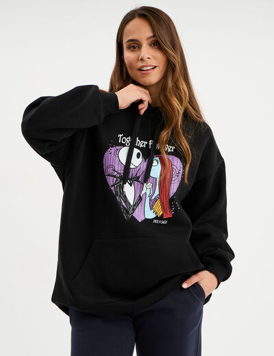 Sweat hoodie Étrange Noël Monsieur Jack noir femme