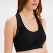 Brassière sport microfibre dos nageur noir femme