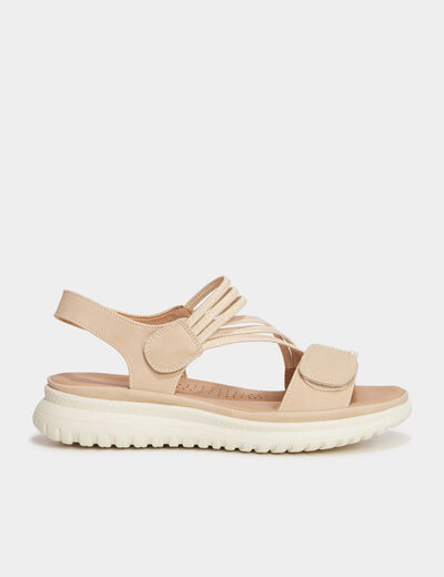 Sandales pied large Confortissimo sable femme