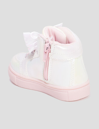 Baskets montantes zippées Minnie rose bébé fille