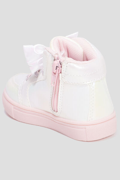Baskets montantes zippées Minnie rose bébé fille