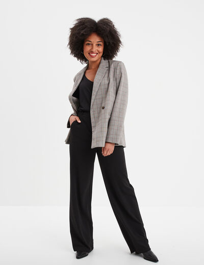 Débardeur col en V noir femme