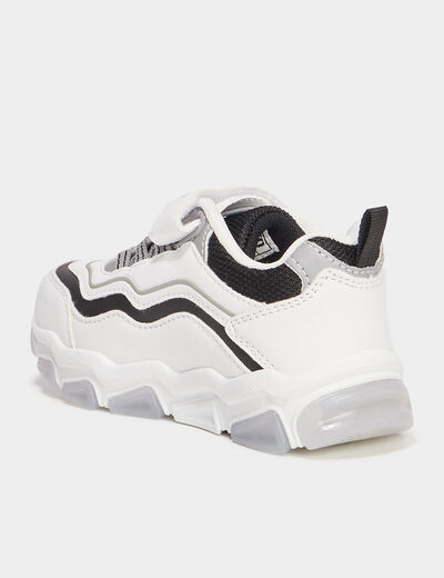 Baskets running semelles lumineuses blanc garçon
