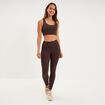 Legging de sport gainant taille haute marron fonc&eacute; femme