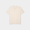 Polo col zipp&eacute; manches courtes coton ecru homme