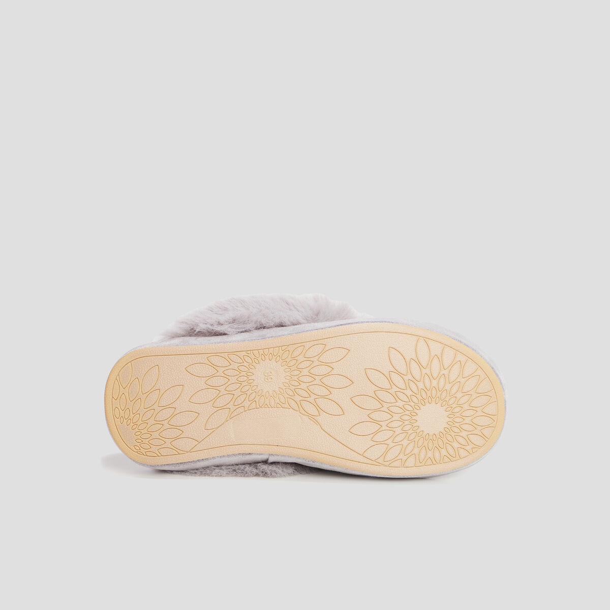 Chaussons mules col en fausse fourrure mauve femme