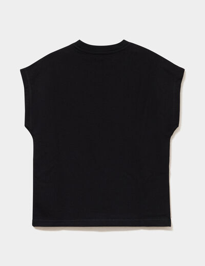 Ensemble d&eacute;bardeur col rond et short noir gar&ccedil;on