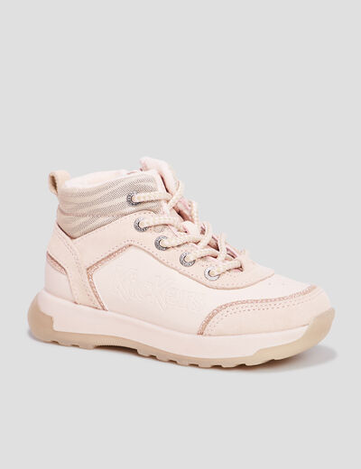 Bottines à lacets Kickers Fauna rose fille