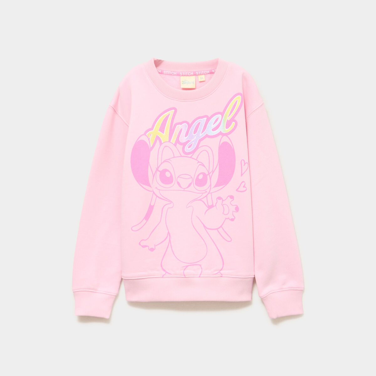 Sweat manches longues Stitch rose fille