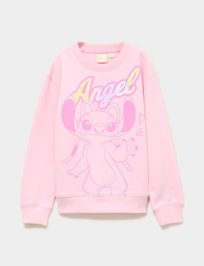 Sweat manches longues Stitch rose fille