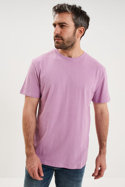 T-shirt droit en coton manches courtes parme homme