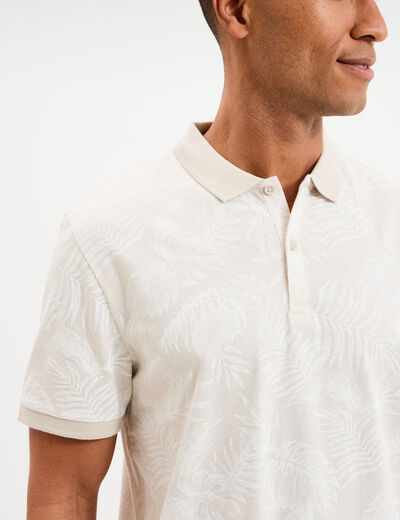 Polo jersey droit manches courtes coton gris homme