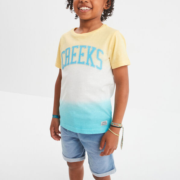 t shirt col rond manches courtes creeks jaune citron garcon T-shirt col rond manches courtes Creeks jaune citron garçon