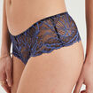 Shorty string en dentelle bleu electrique femme