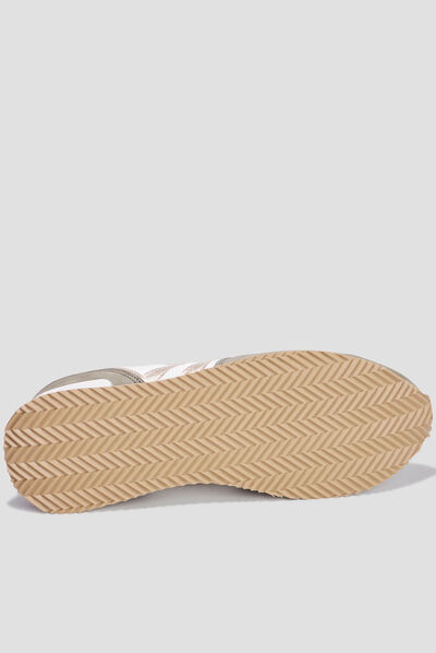 Baskets bi-matière à lacets Creeks vert kaki femme