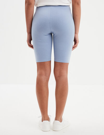 Legging court cycliste ajusté bleu clair femme