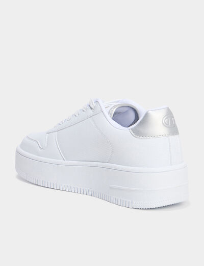 Tennis basses plateformes Champion gris argent femme