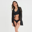 Soutien-gorge brassière côtelé dentelle noir femme