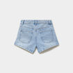 Short en jean taille ajustable coton denim bleach fille