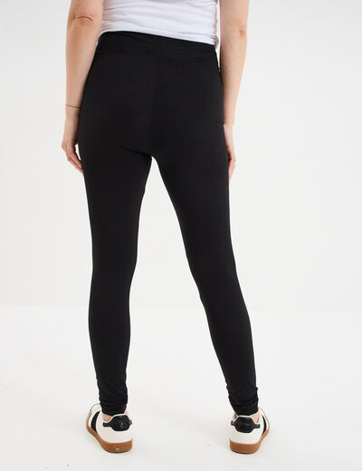 Legging grossesse en coton noir femme maternit&eacute;