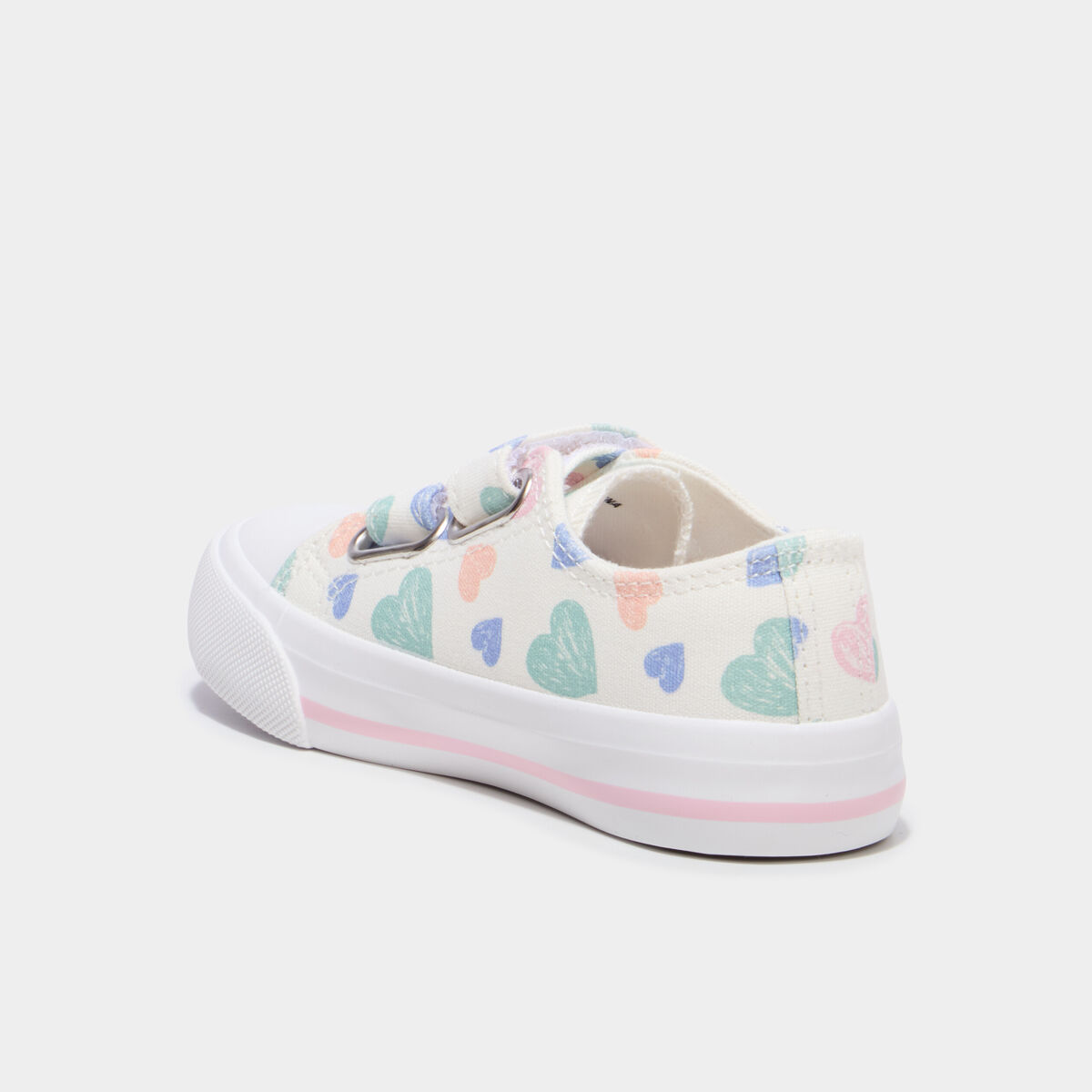 Tennis basses en toile bout renforc&eacute; multicolore fille
