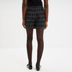 Jupe-short tweed taille haute ecru femme